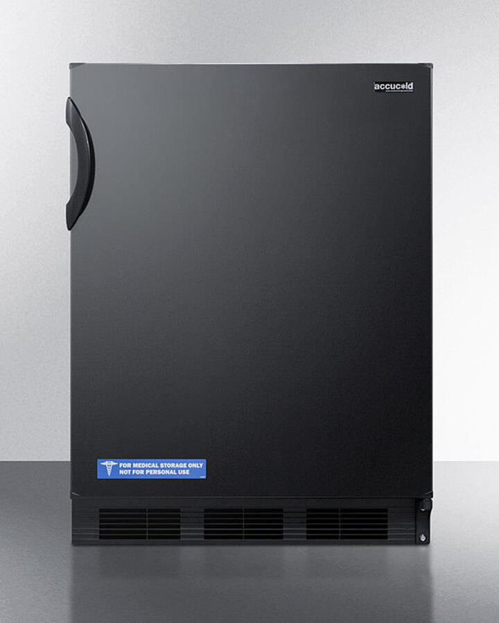 Summit FF6BKBIADA Ada Compliant All-Refrigerator For Built-In General Purpose Use, With Automatic Defrost Operation And Black Exterior