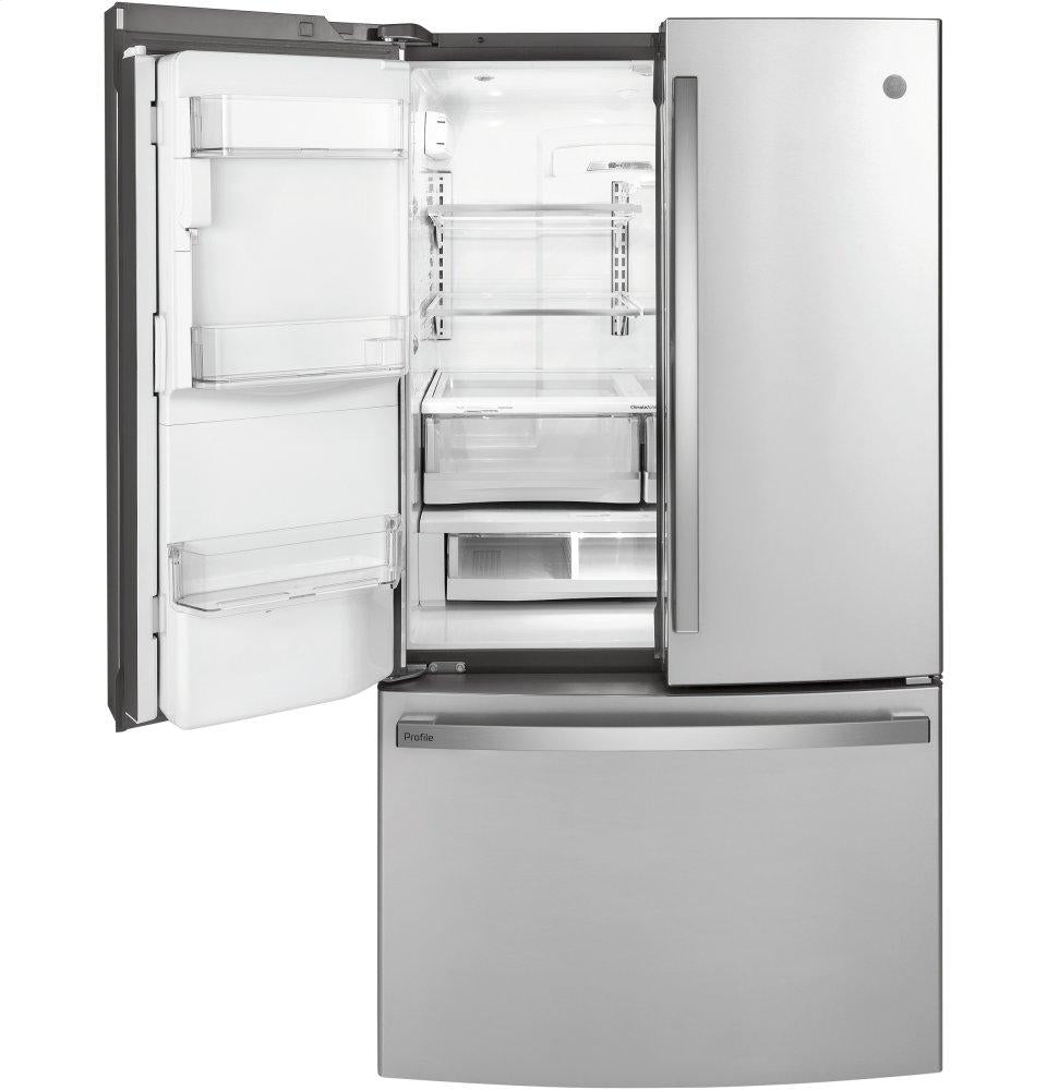 Ge Appliances PYD22KYNFS Ge Profile&#8482; Series 22.1 Cu. Ft. Counter-Depth Fingerprint Resistant French-Door Refrigerator With Door In Door And Hands-Free Autofill