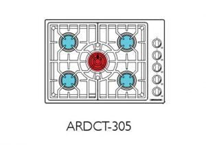 American Range ARDCT305L Vitesse Sealed-Burner Cooktops 30" Lp Gas