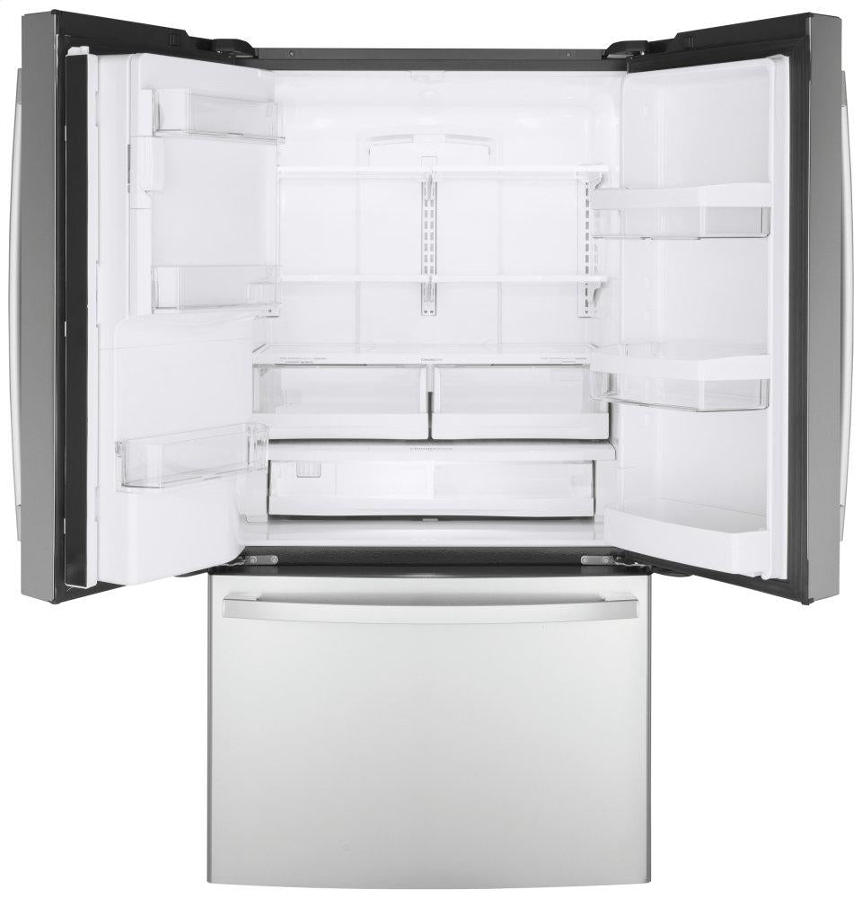 Ge Appliances GYE22GYNFS Ge® Energy Star® 22.1 Cu. Ft. Counter-Depth Fingerprint Resistant French-Door Refrigerator