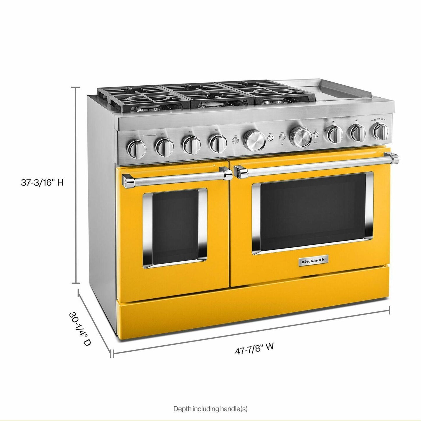 Kitchenaid KFDC558JYP Kitchenaid® 48'' Smart Commercial-Style Dual Fuel Range With Griddle - Yellow Pepper