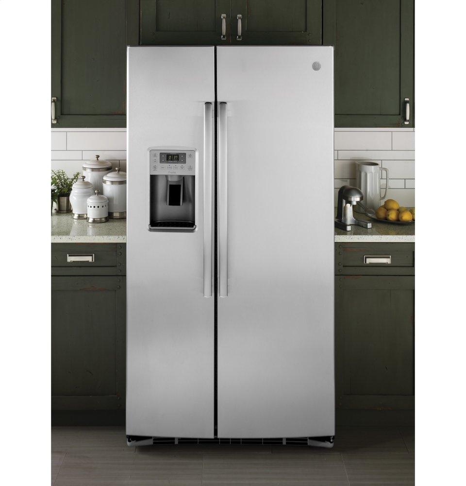 Ge Appliances PSE25KYHFS Side By Side Freestanding Refrigerator