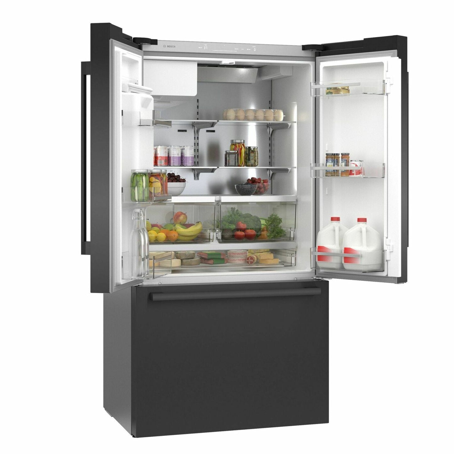 Bosch B36CD50SNB 500 Series French Door Bottom Mount Refrigerator 36'' Black Stainless Steel B36Cd50Snb