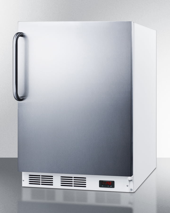 Summit VT65M7SSTBADA Ada Compliant Commercial All-Freezer Capable Of -25 C Operation, With Wrapped Stainless Steel Door And Towel Bar Handle