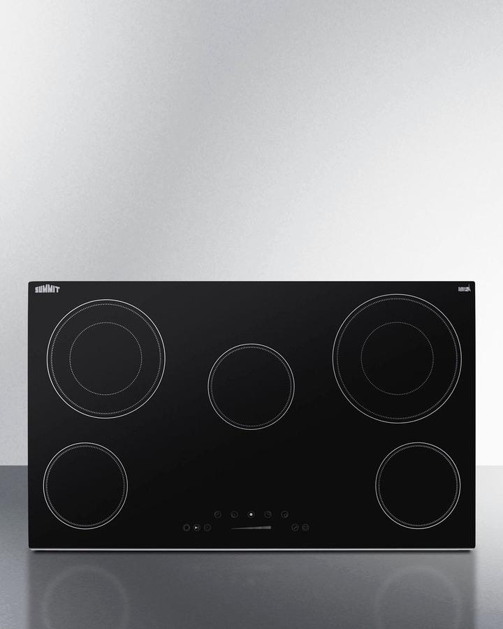 Summit CR5B36T9B 36" Wide 208-240V 5-Burner Radiant Cooktop