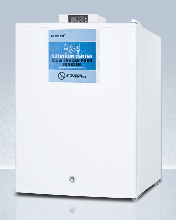 Summit FS30L7NZ Commercially Approved Nutrition Center Series Compact All-Freezer In White With Front Lock And Nist Calibrated Digital Temperature Display