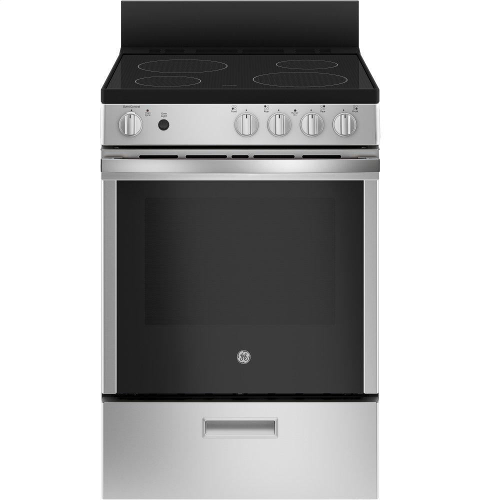 Ge Appliances JAS640RMSS Ge® 24" Free-Standing/Slide-In Front Control Range With Steam Clean And Large Window