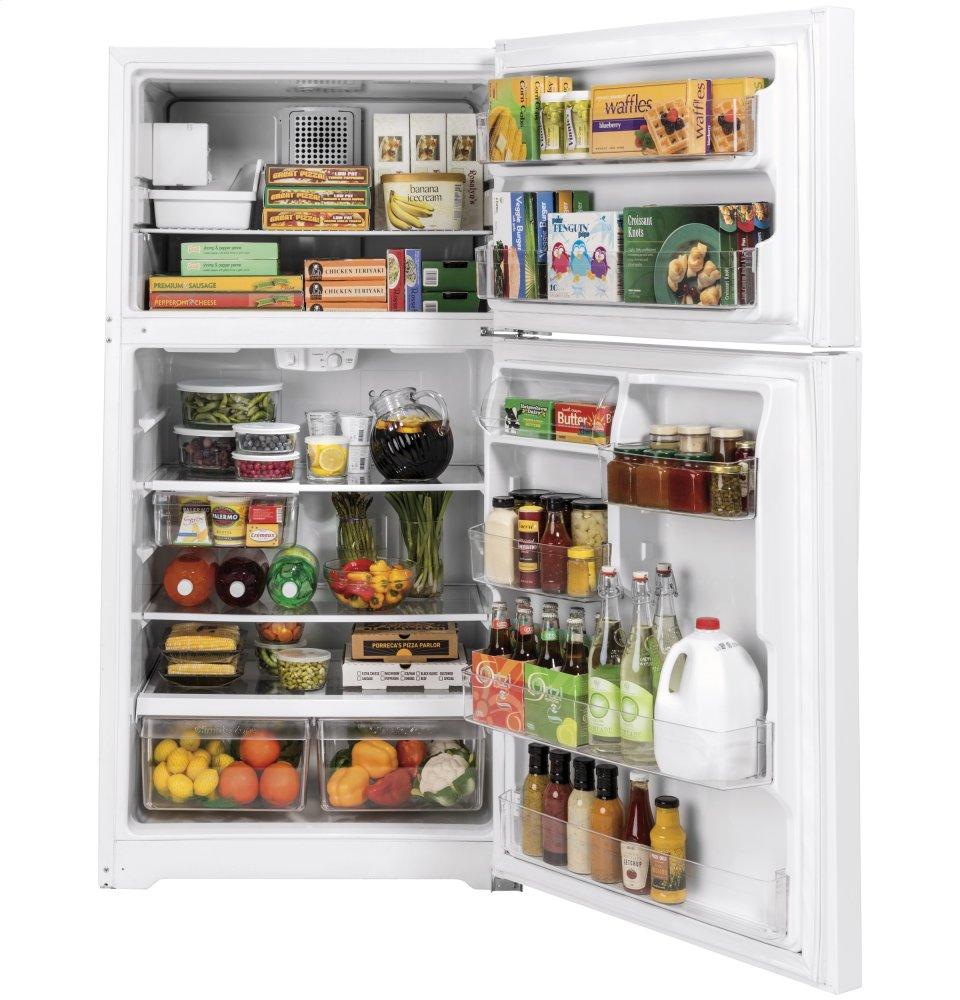 GE Appliances 16.6 Cu Ft. Top Freezer Refrigerator in Black