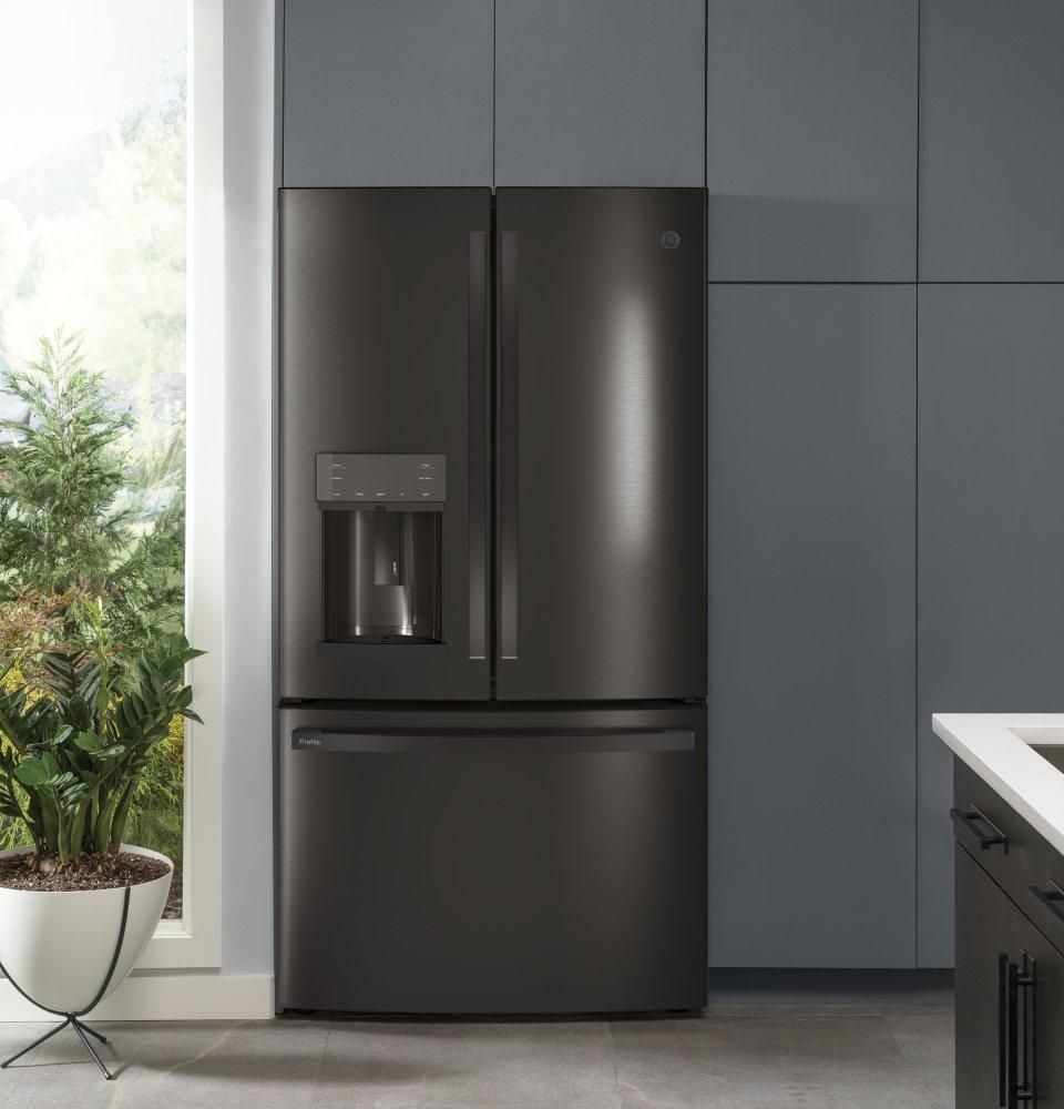 Ge Appliances PYE22KBLTS Ge Profile&#8482; Series Energy Star® 22.1 Cu. Ft. Counter-Depth French-Door Refrigerator With Hands-Free Autofill