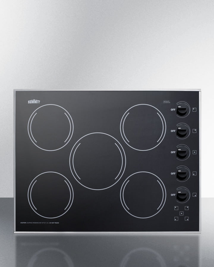 Summit CR5B273B 27" Wide 230V 5-Burner Radiant Cooktop