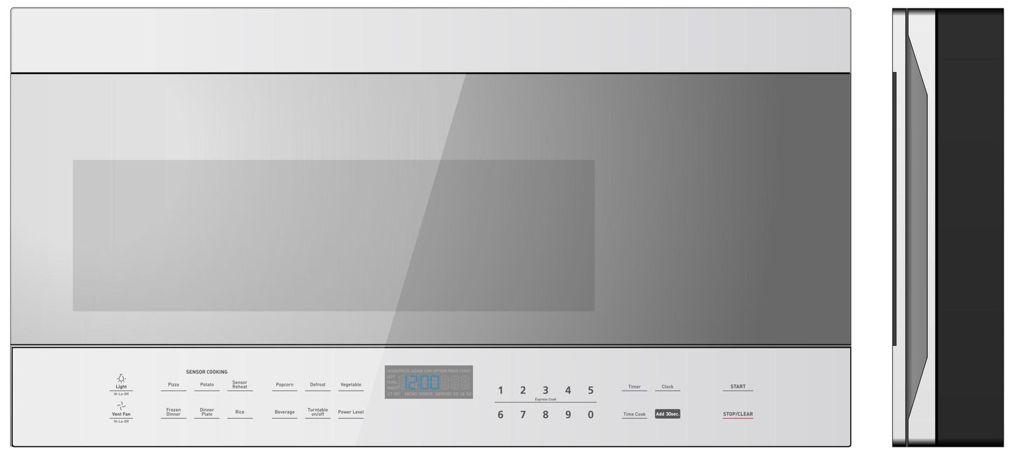 Xo Appliance XOOTR30W 30" W Otr Microwave Oven - 1000W 1.6 Cu Ft - White