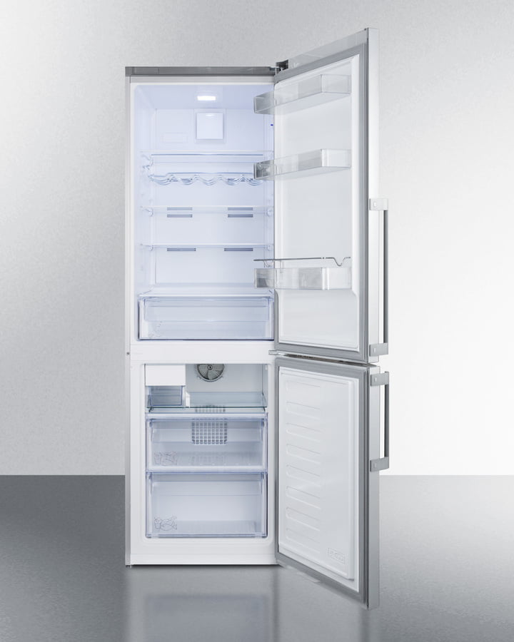 Summit FFBF247SSIM 24" Wide Bottom Freezer Refrigerator With Icemaker