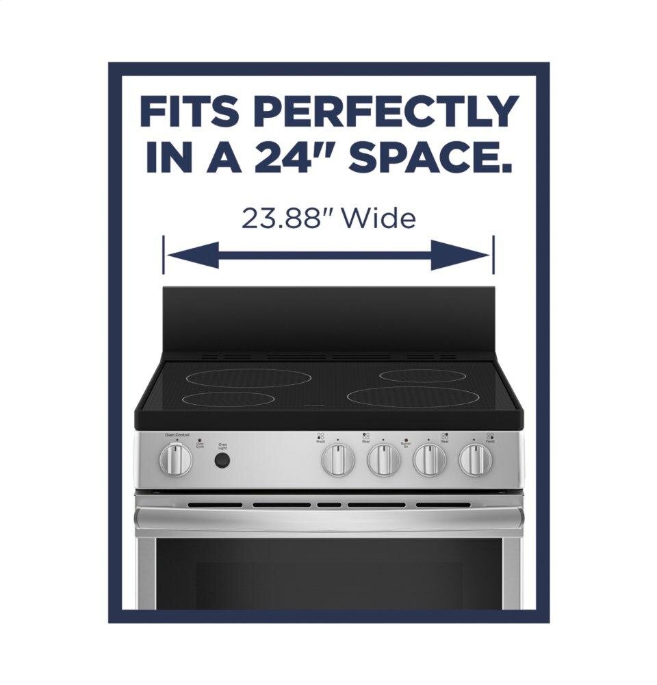 Ge Appliances JAS640RMSS Ge® 24" Free-Standing/Slide-In Front Control Range With Steam Clean And Large Window