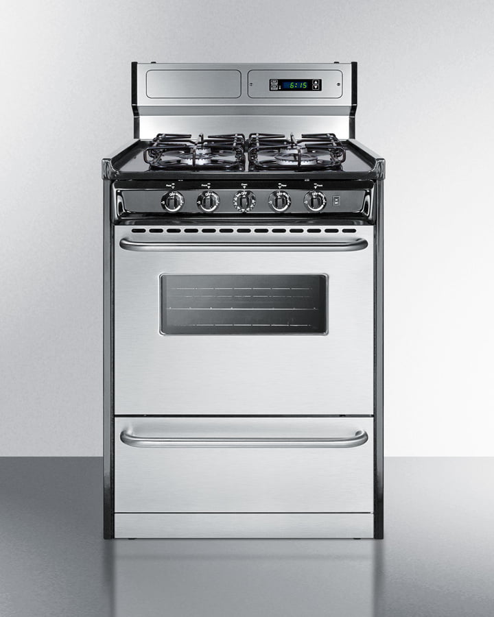 Summit TTM63027BKSW 24" Wide Gas Range