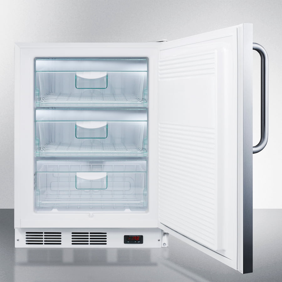 Summit VT65MLSSTBADA Ada Compliant Freestanding Medical All-Freezer Capable Of -25 C Operation, With Lock, Stainless Steel Door And Towel Bar Handle