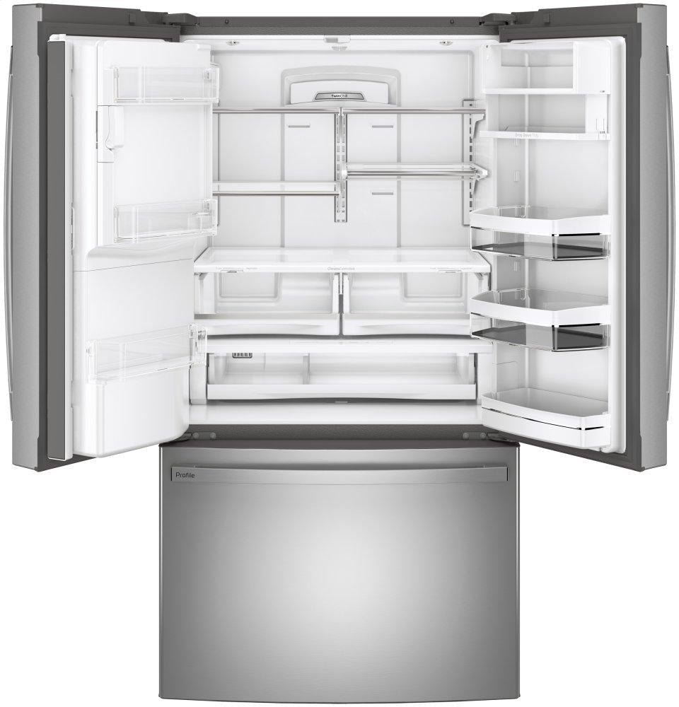 GE Profile French Door Refrigerator & Electric Range Suite in  Fingerprint-Resistant Stainless Steel