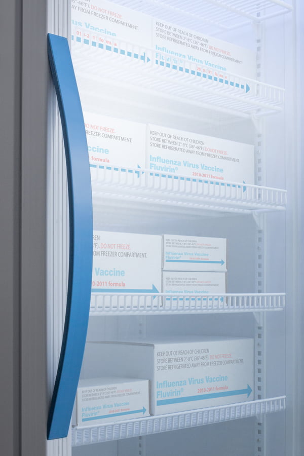 Summit ARG8PV Performance Series Pharma-Vac 8 Cu.Ft. Upright Glass Door Commercial All-Refrigerator For The Display And Refrigeration Of Vaccines