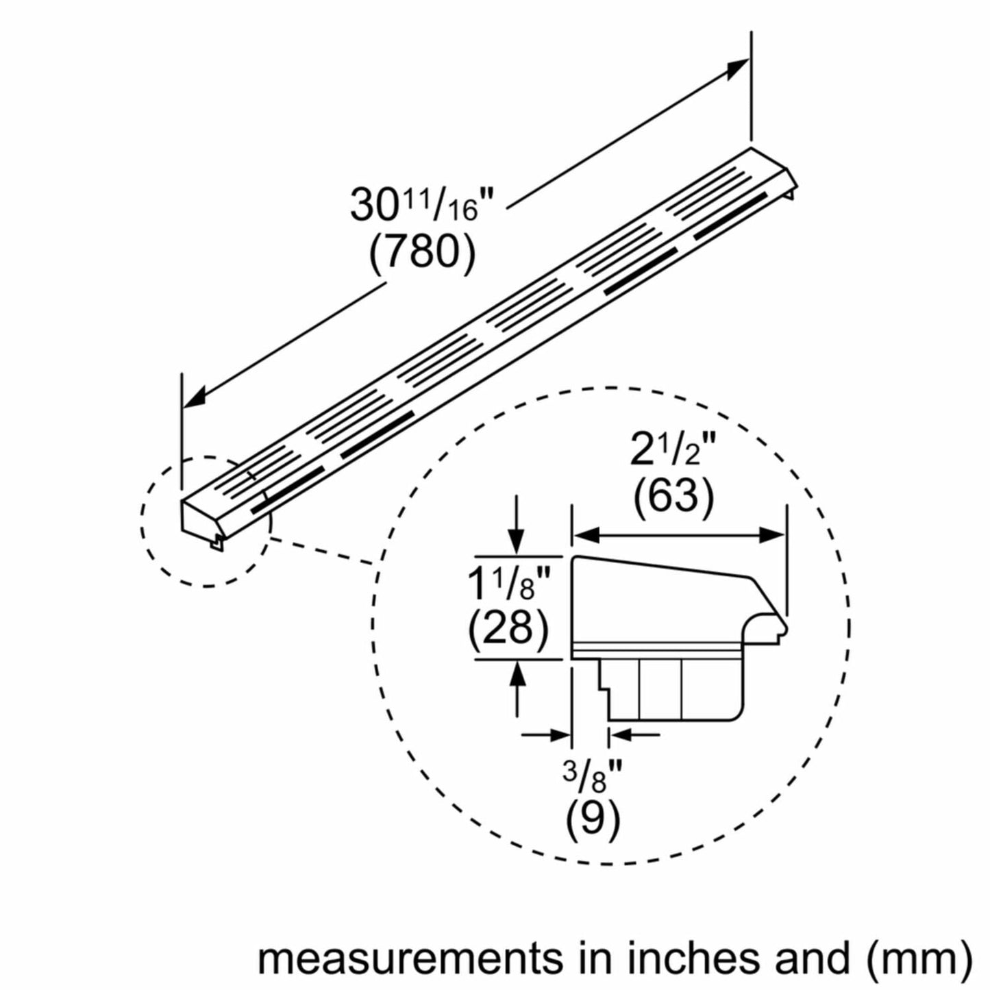 Bosch HGZIT301 Island Trim Accessory For Gas Slide-In Ranges