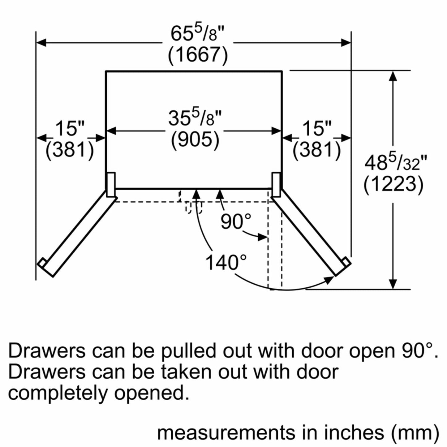 Bosch B26FT50SNS 800 Series French Door Bottom Mount Refrigerator 36'' Stainless Steel, Easy Clean Stainless Steel B26Ft50Sns