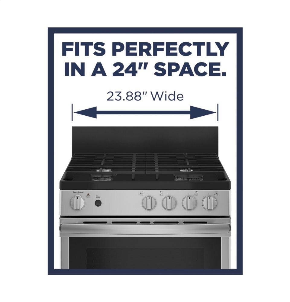 Ge Appliances JGAS640RMSS Ge® 24" Steam Clean Free-Standing/Slide-In Gas Range