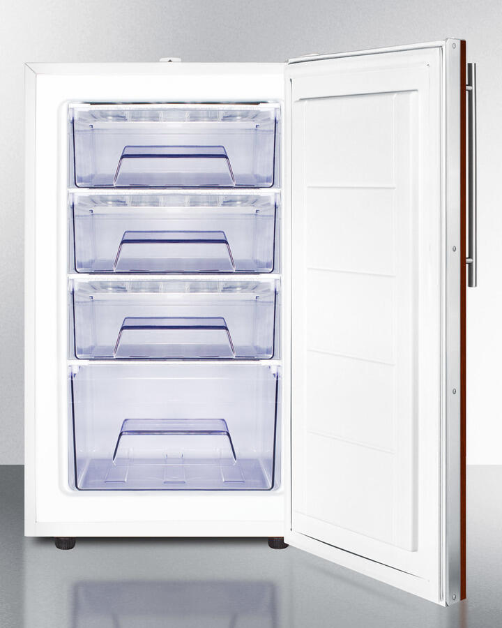 Summit FS407LBIIF 20" Wide Built-In Undercounter All-Freezer For General Purpose Use, -20 C Capable With A Lock And Integrated Door Frame For Full Overlay Panels