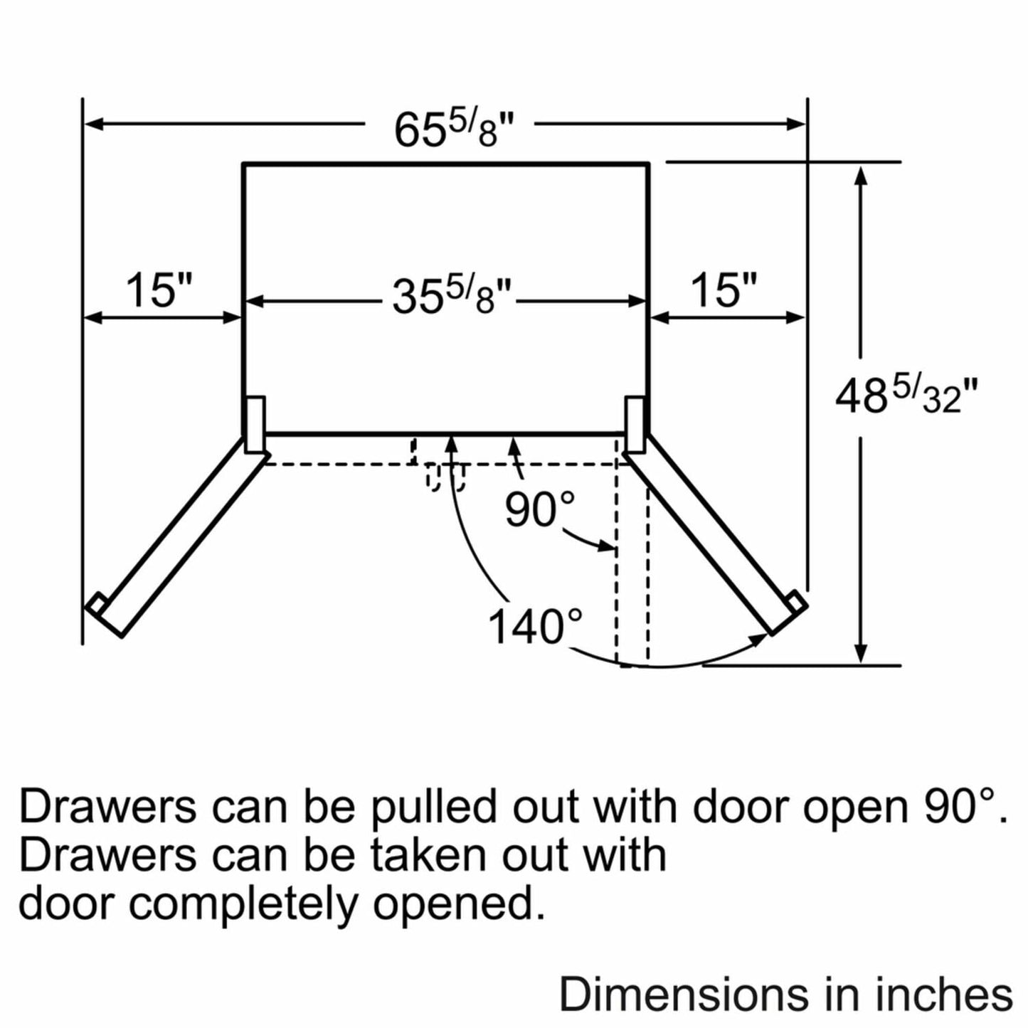 Bosch B26FT50SNS 800 Series French Door Bottom Mount Refrigerator 36'' Stainless Steel, Easy Clean Stainless Steel B26Ft50Sns