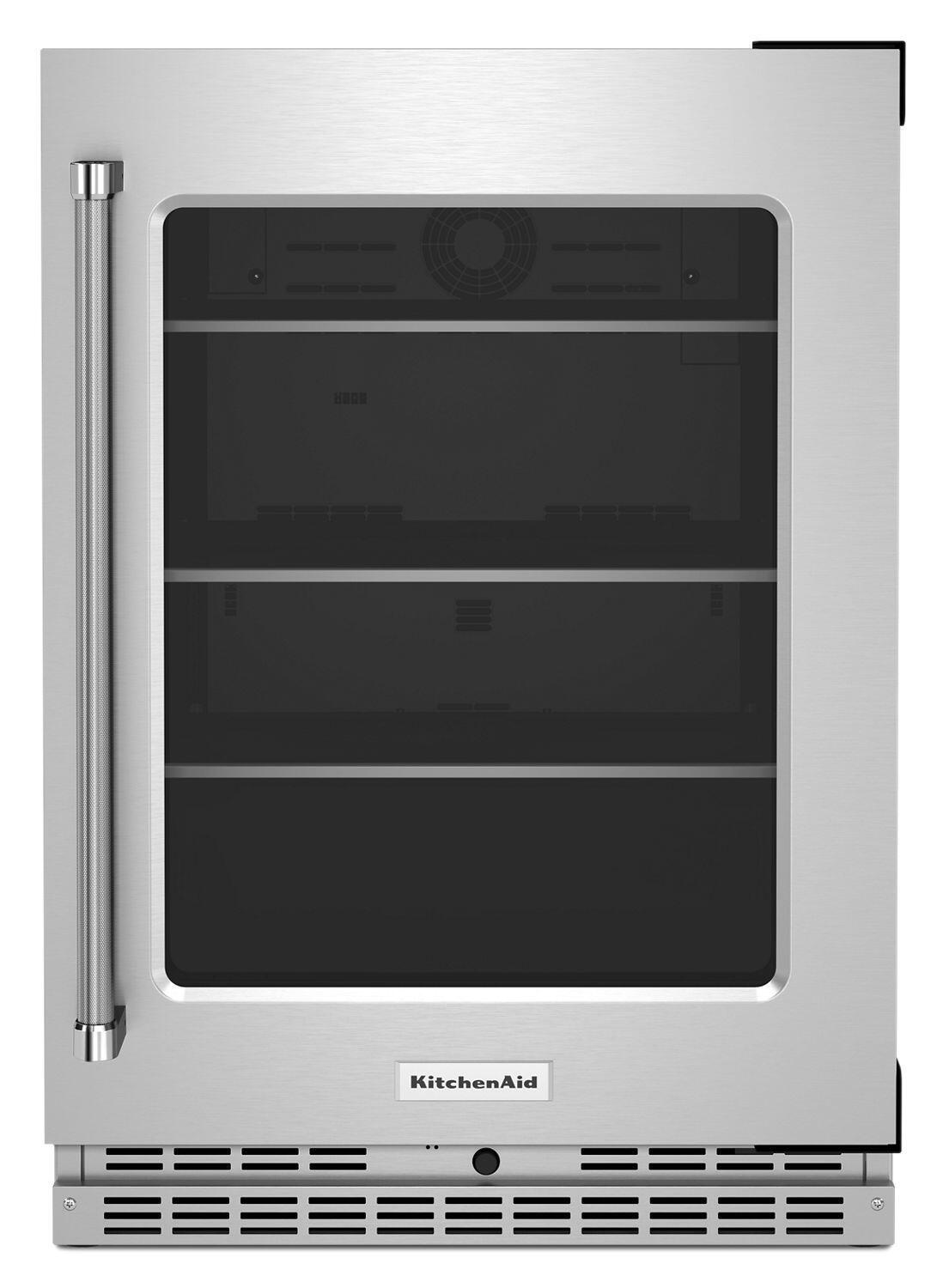 Kitchenaid KURR314KSS 24" Undercounter Refrigerator With Glass Door And Shelves With Metallic Accents Stainless Steel