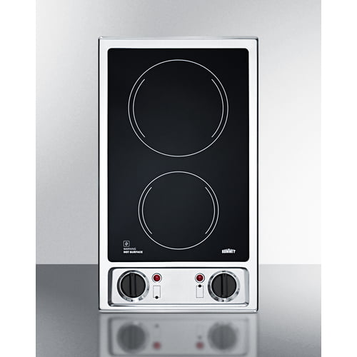 Summit CR2B120 12" Wide 115V 2-Burner Radiant Cooktop