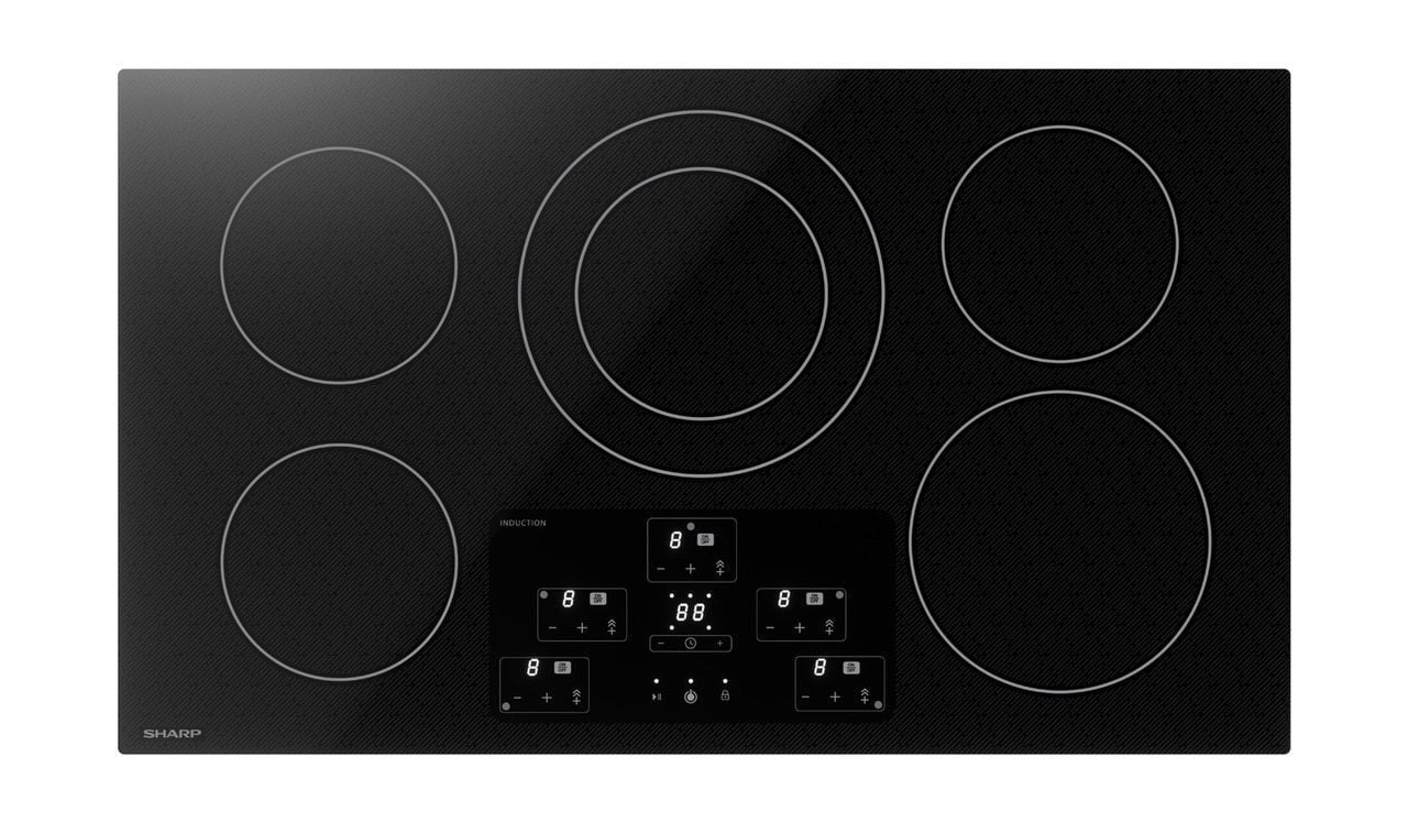 Sharp SDH3652DB 36 In. Width Induction Cooktop, European Black Mirror Finish Made With Premium Schott® Glass