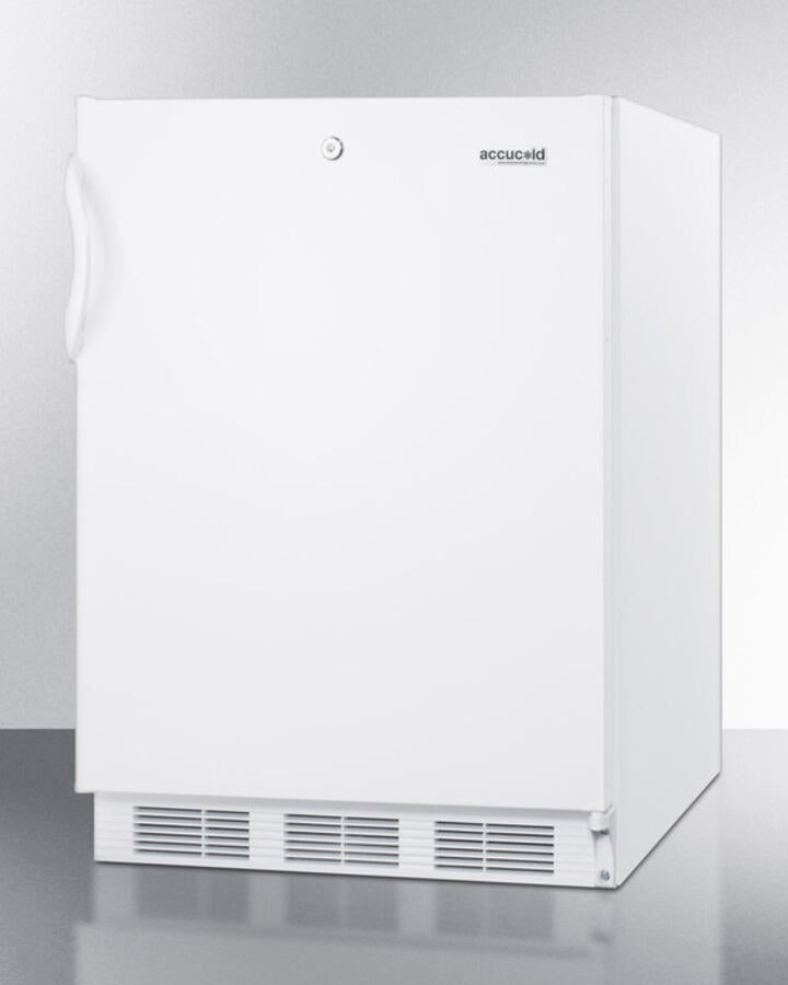 Summit FF6L7ADA Ada Compliant Commercial All-Refrigerator For Freestanding General Purpose Use, With Lock, Automatic Defrost Operation And White Exterior