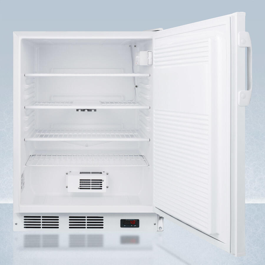 Summit FF7LPROADA Ada Compliant 24" Wide Auto Defrost Commercial All-Refrigerator With Lock, Digital Thermostat, Internal Fan, And Access Port For User-Provided Monitoring Equipment