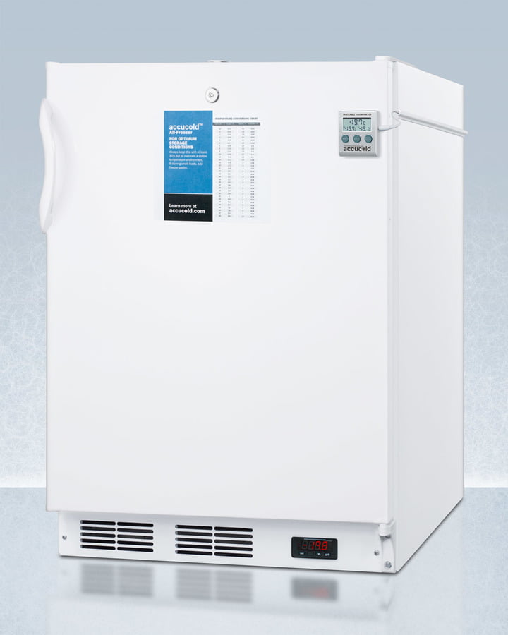 Summit VT65MLPLUS2ADA Ada Compliant 24" Wide All-Freezer For Freestanding Use, Manual Defrost With A Nist Calibrated Thermometer, Lock, And -25 C Capability