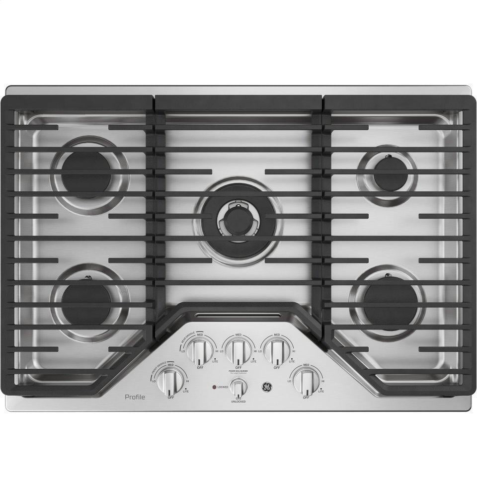 Ge Appliances PGP9030SLSS Ge Profile&#8482; 30" Built-In Tri-Ring Gas Cooktop With 5 Burners And Included Extra-Large Integrated Griddle