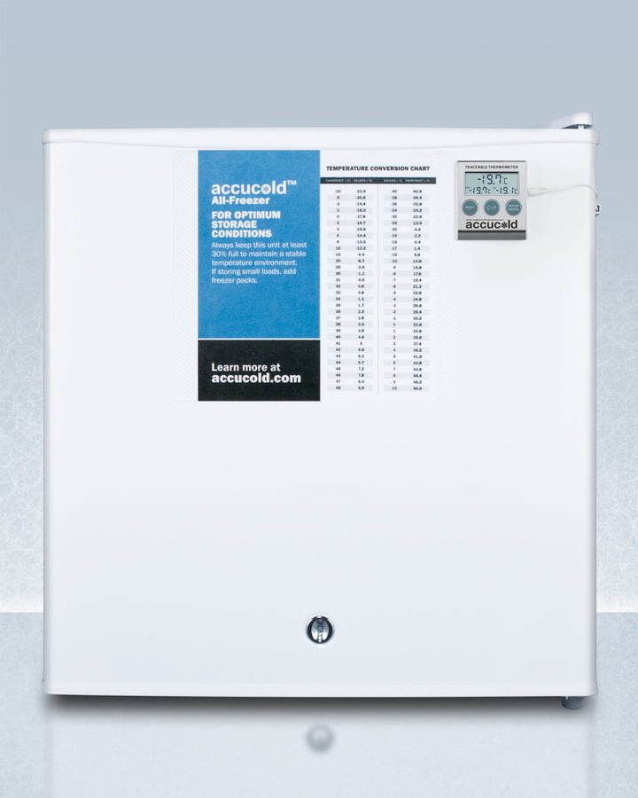 Summit FS24LPLUS2 Compact All-Freezer, Manual Defrost With A Lock And Nist Calibrated Thermometer