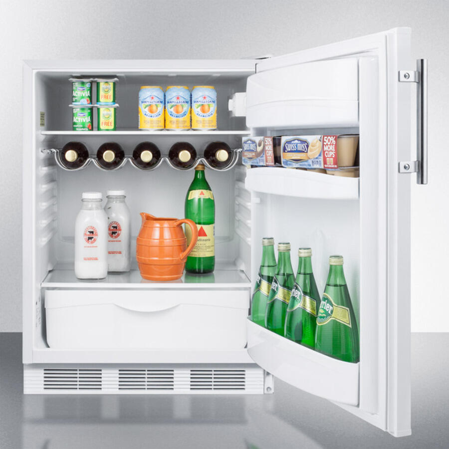 Summit FF61ADA Ada Compliant Freestanding All-Refrigerator For Residential Use, Auto Defrost With White Exterior