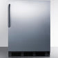 Summit FF7BCSS Commercially Listed Built-In Undercounter All-Refrigerator For General Purpose Use With Stainless Steel Exterior, Towel Bar Handle, And Automatic Defrost
