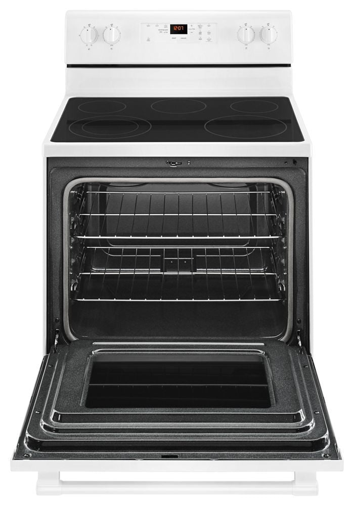 Maytag MER6600FW 30-Inch Wide Electric Range With Shatter-Resistant Cooktop - 5.3 Cu. Ft.