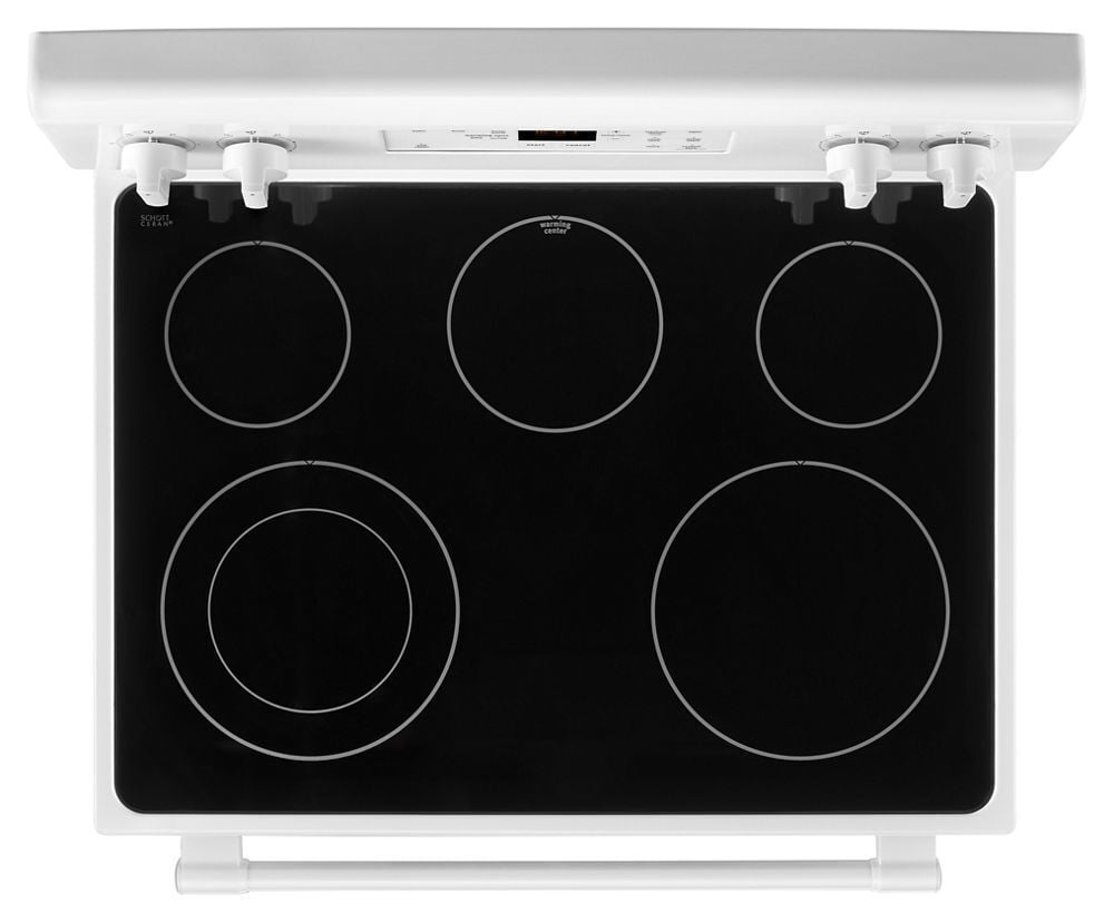 Maytag MER6600FW 30-Inch Wide Electric Range With Shatter-Resistant Cooktop - 5.3 Cu. Ft.