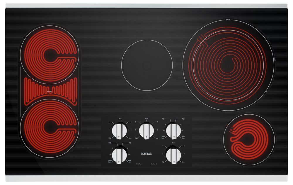 Maytag MEC8836HS 36-Inch Electric Cooktop With Reversible Grill And Griddle