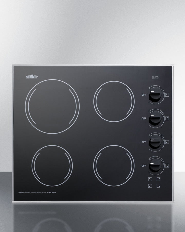 Summit CR425BL 24" Wide 230V 4-Burner Radiant Cooktop