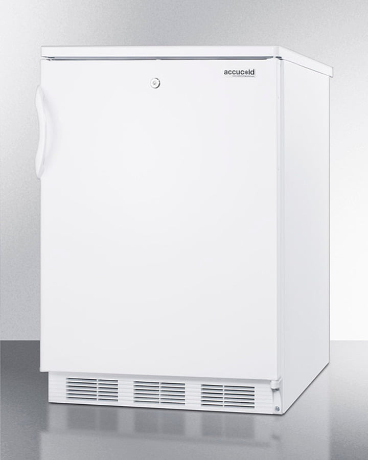 Summit FF6LWBI7 Commercially Listed Built-In Undercounter All-Refrigerator For General Purpose Use, With Front Lock, Automatic Defrost Operation And White Exterior