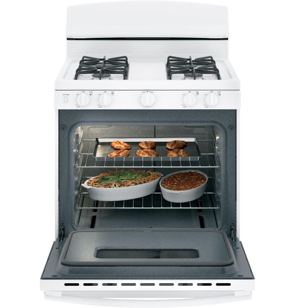 Ge Appliances JGBS10DEMWW Ge® 30" Free-Standing Front Control Gas Range