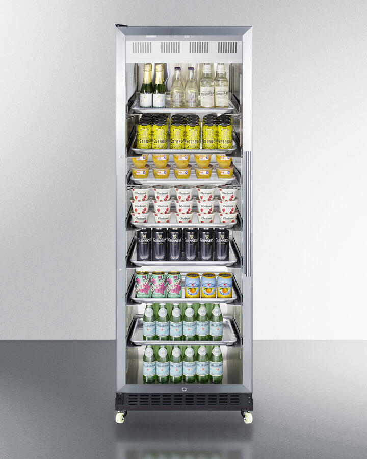 Summit SCR1401LHRI 24" Wide Mini Reach-In Beverage Center With Dolly