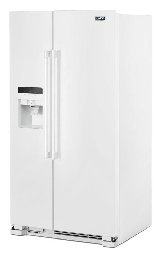 Maytag MSS25C4MGW 36-Inch Wide Side-By-Side Refrigerator With Exterior Ice And Water Dispenser - 25 Cu. Ft.