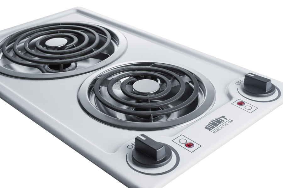 Summit CCE211WH 12" Wide 115V 2-Burner Coil Cooktop