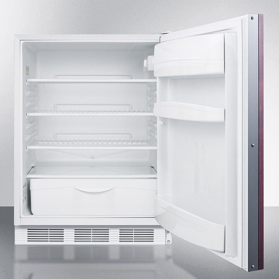 Summit FF6WBI7IFADA Ada Compliant Commercial All-Refrigerator For Built-In General Purpose Use, Auto Defrost W/Integrated Door Frame For Overlay Panels And White Cabinet