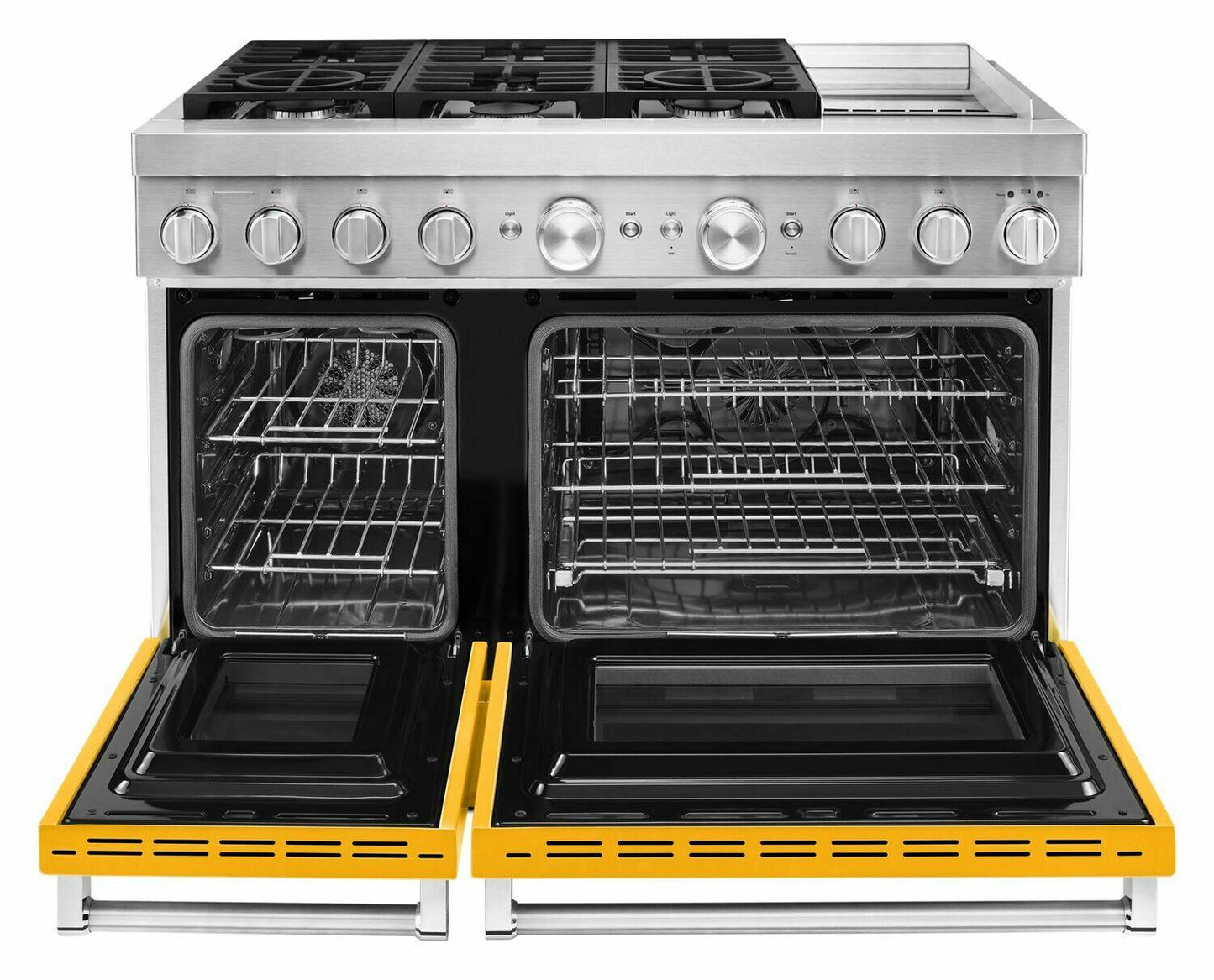 Kitchenaid KFDC558JYP Kitchenaid® 48'' Smart Commercial-Style Dual Fuel Range With Griddle - Yellow Pepper