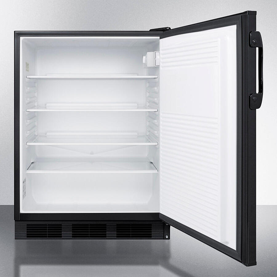 Summit FF7BKBIADA Ada Compliant Built-In Undercounter All-Refrigerator For General Purpose Or Commercial Use, With Flat Door Liner, Auto Defrost Operation And Black Exterior