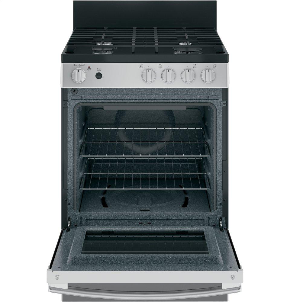 Ge Appliances JGAS640RMSS Ge® 24" Steam Clean Free-Standing/Slide-In Gas Range