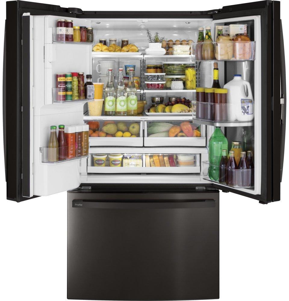 Ge Appliances PFD28KBLTS Ge Profile&#8482; Series 27.7 Cu. Ft. French-Door Refrigerator With Door In Door And Hands-Free Autofill